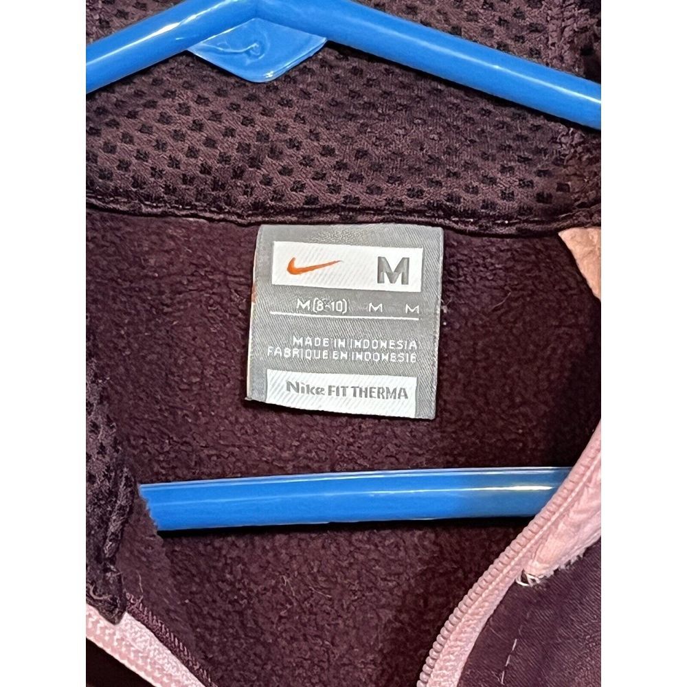 Nike FIT THERMA Track Training Full‎ Zip Mock Neck Jacket Womens M PINK Burgundy - Picture 3 of 8